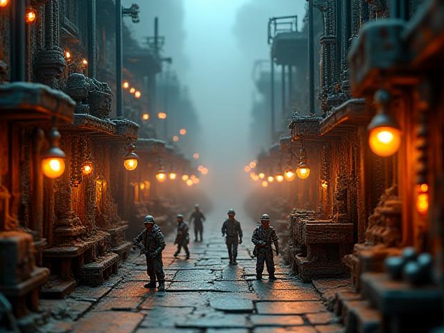 Diorama fabryczna w skali 28mm